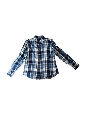 Ralph Lauren Classic Fit Blue and White Plaid Button-Down Shirt - size XL